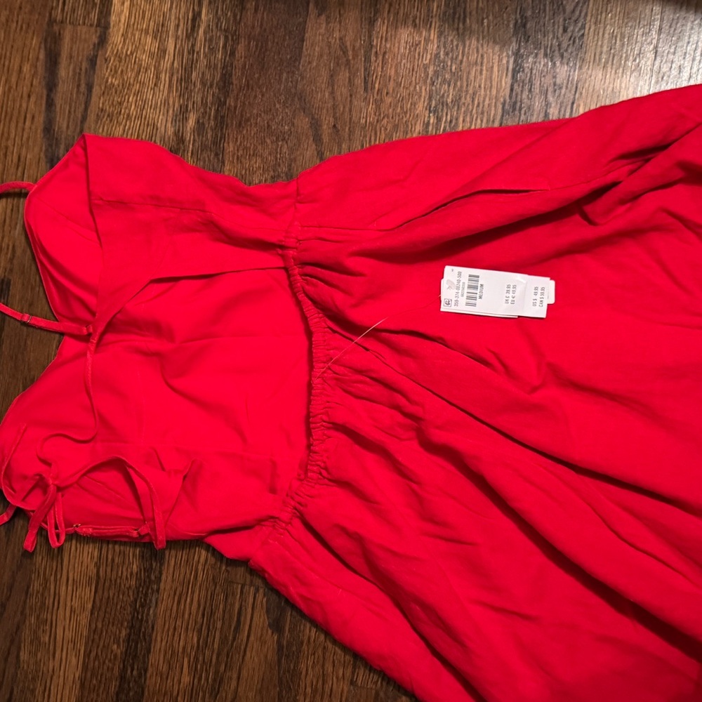 Vibrant Red Dress with Spaghetti Straps